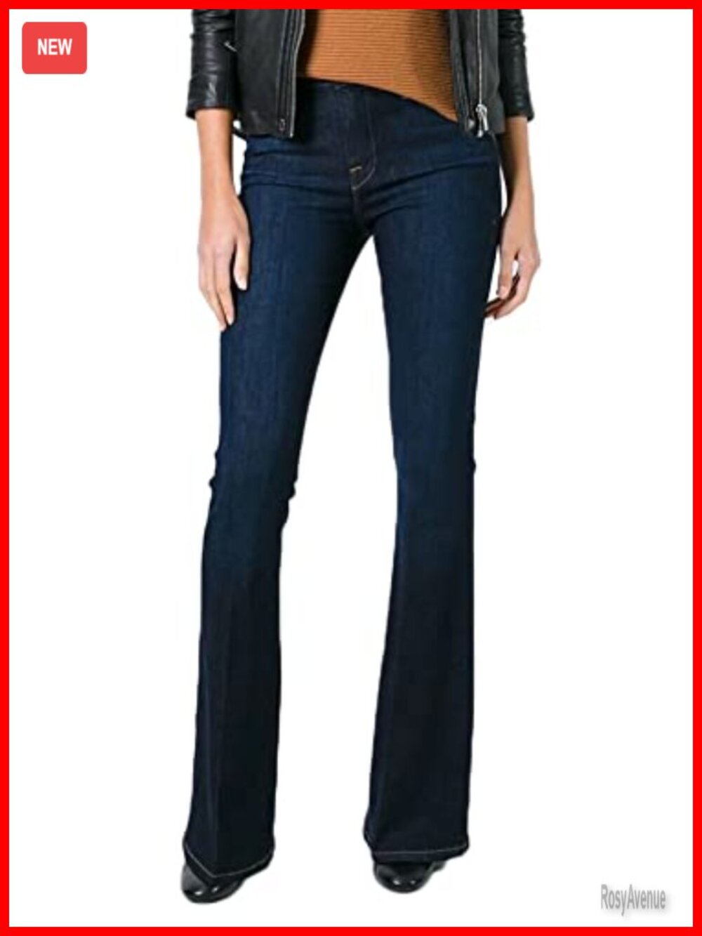 High Waisted Wide Leg Bootcut Flare Bellbottom Jeans Stretch Denim